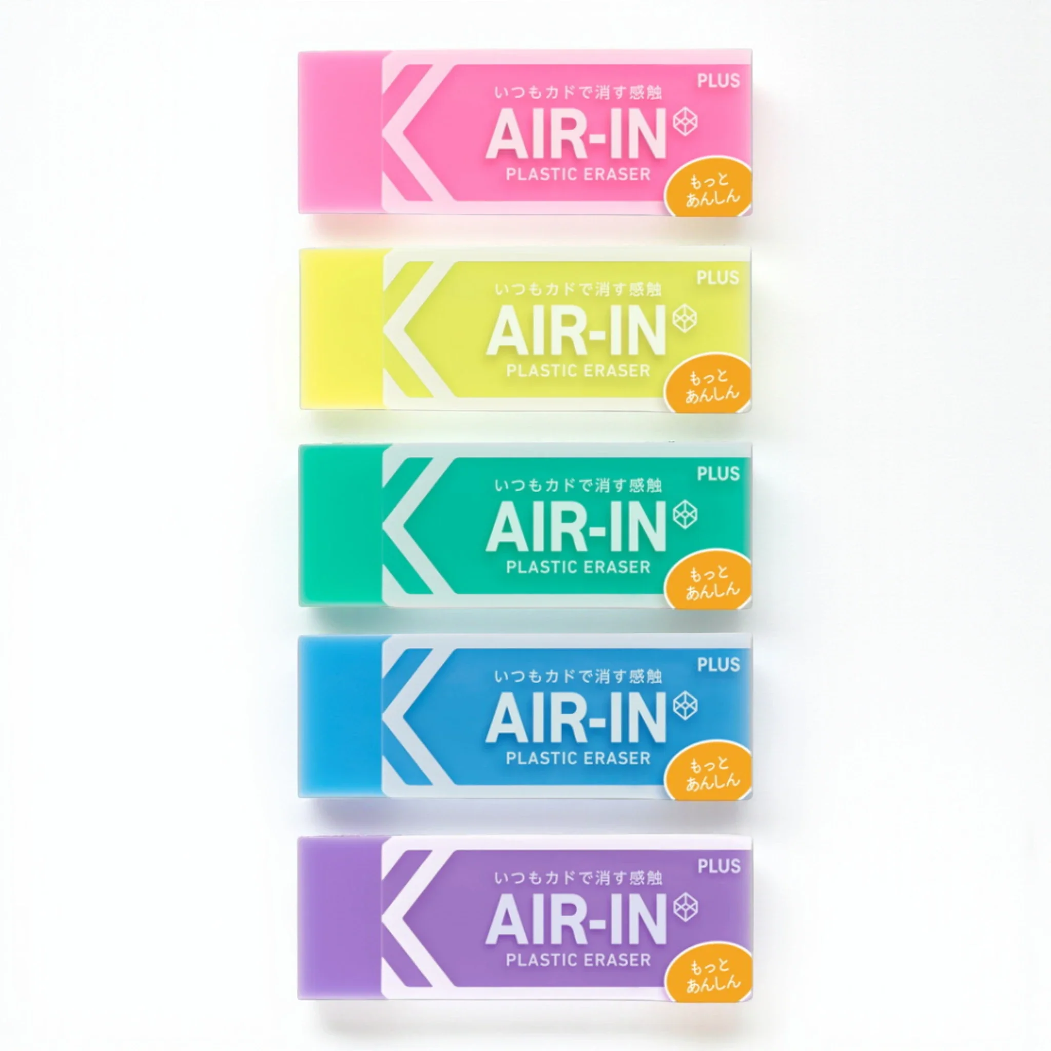 AIR-IN Neon Eraser - Motto Anshin - 5 Color Set