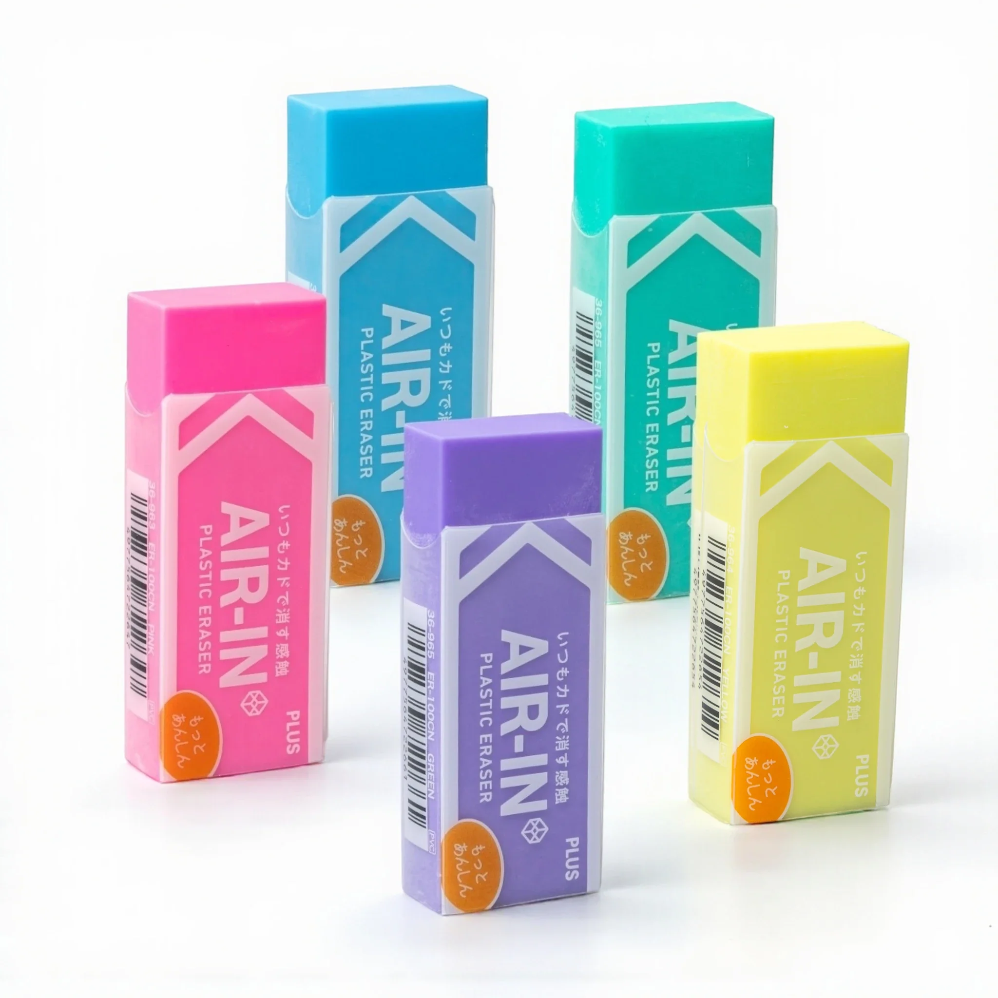 AIR-IN Neon Eraser - Motto Anshin - 5 Color Set - Image 2
