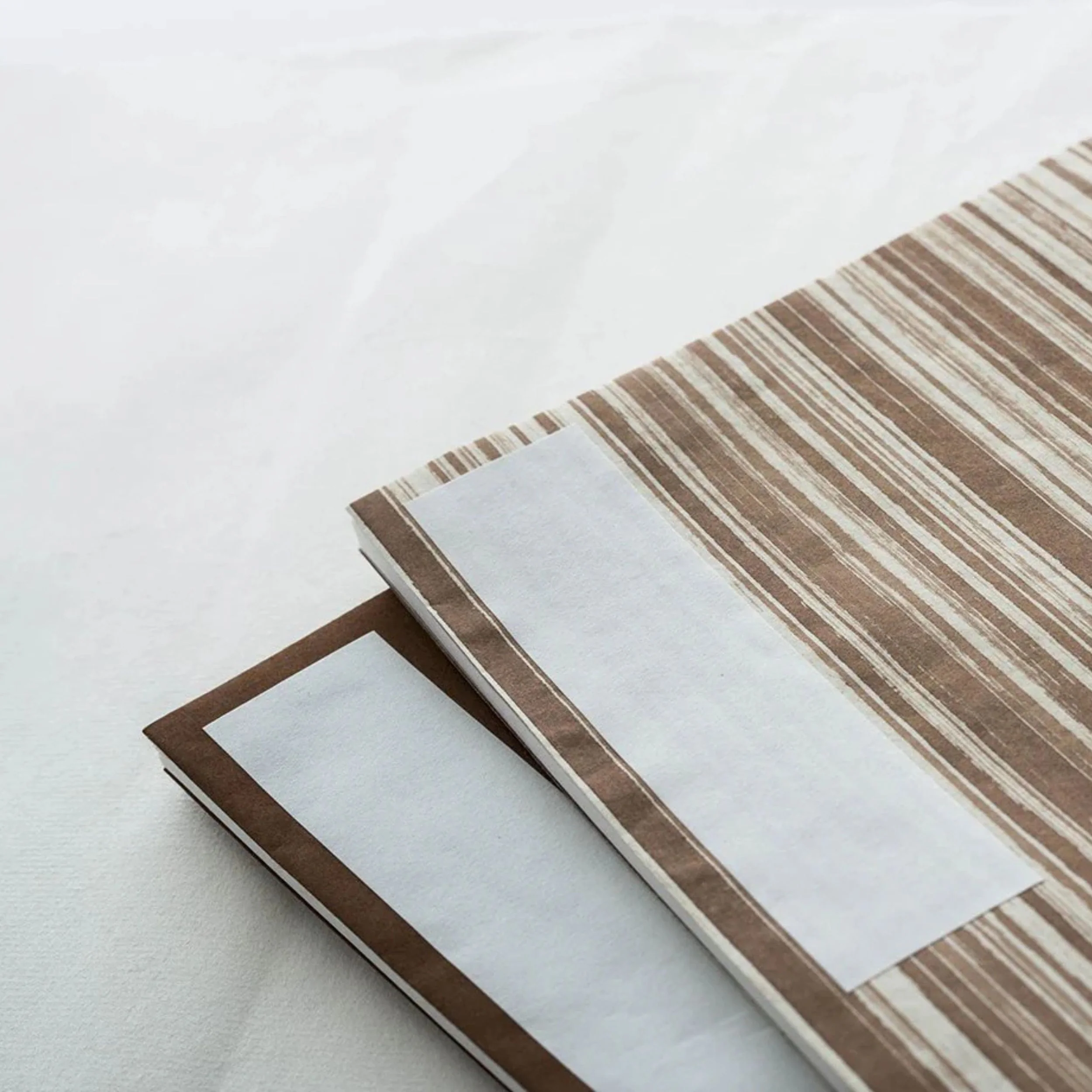 Wacho Kakishibu Persimmon Dyed Notebook - Stripe - Image 2