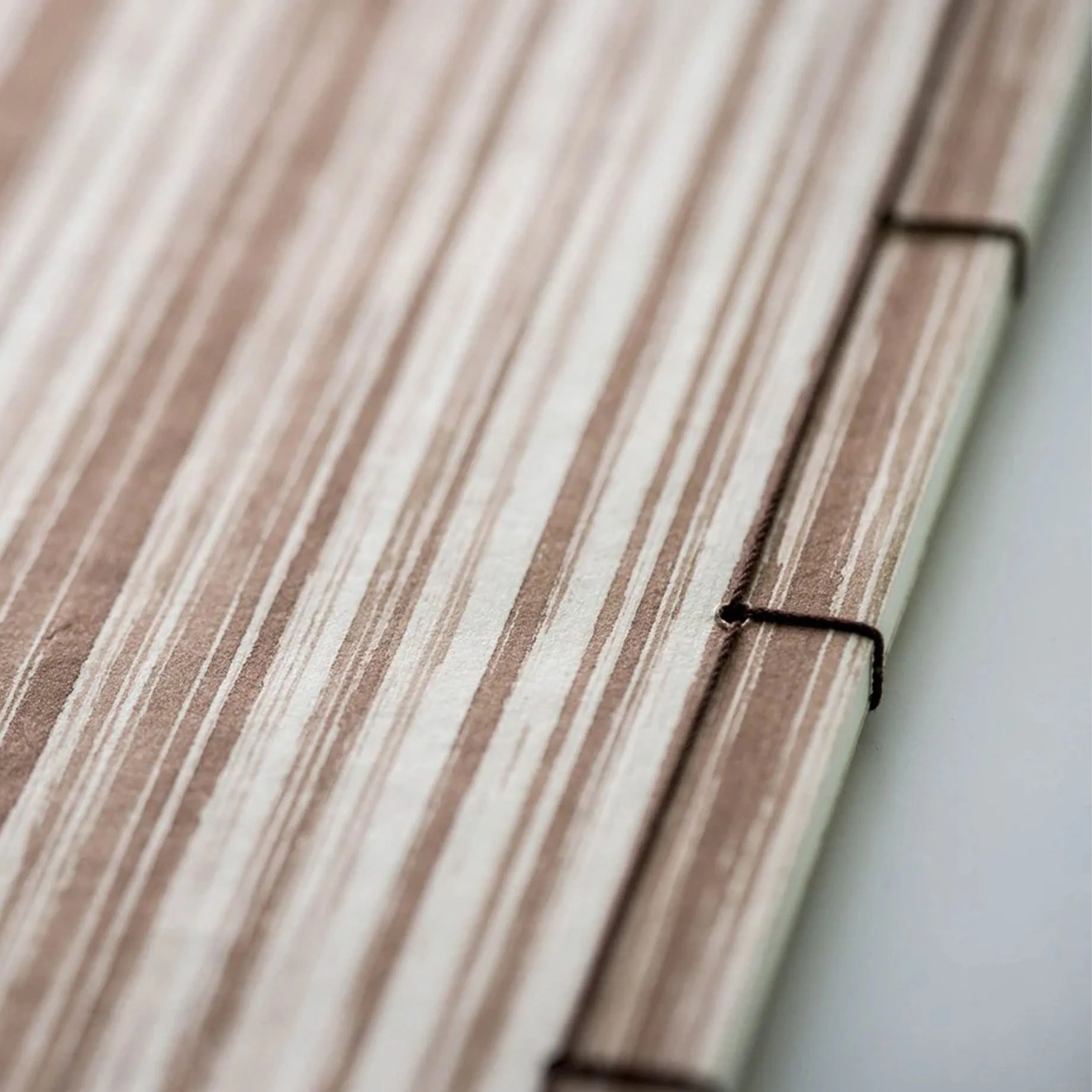 Wacho Kakishibu Persimmon Dyed Notebook - Stripe - Image 4