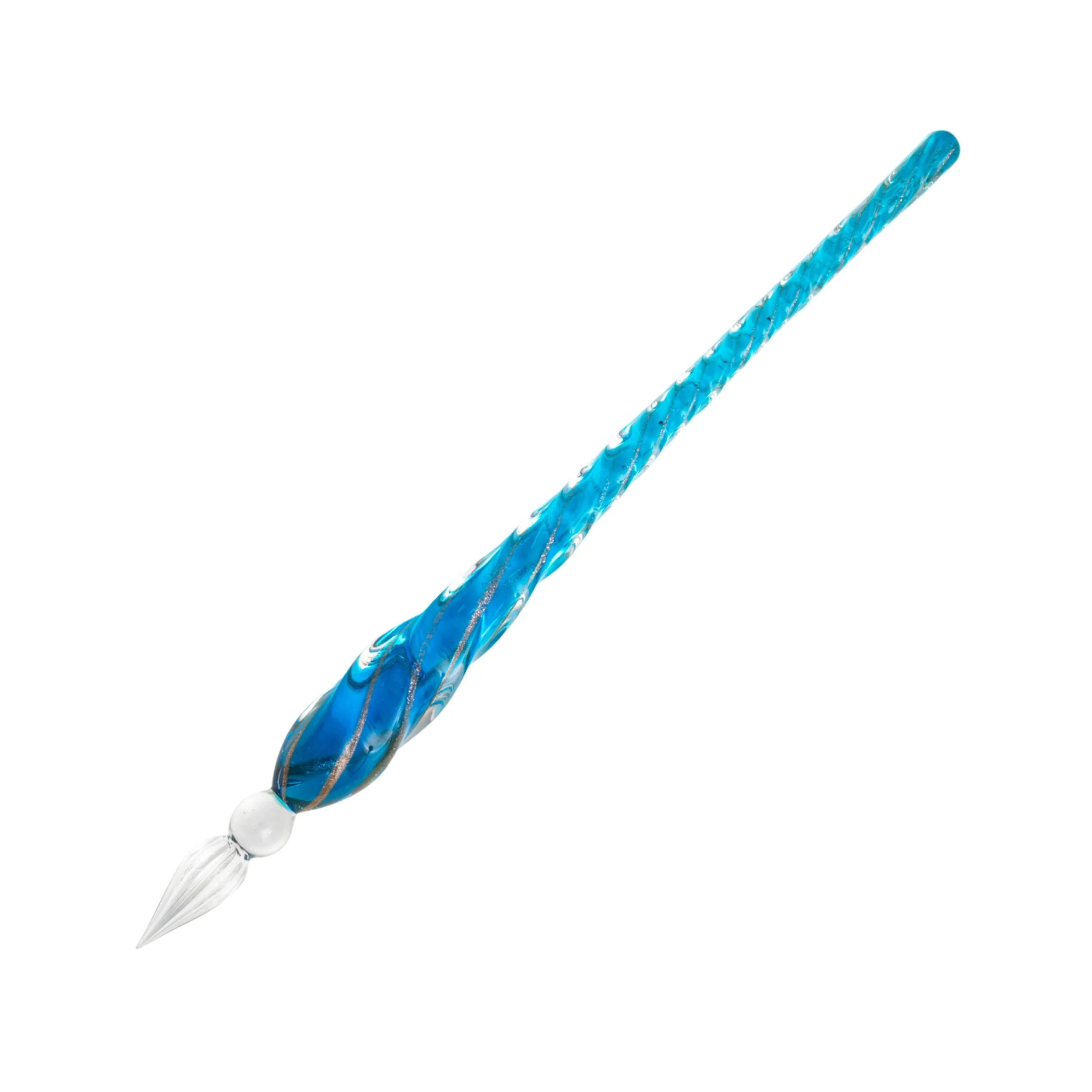 Guitar Glass Pen Twist - Clear Blue