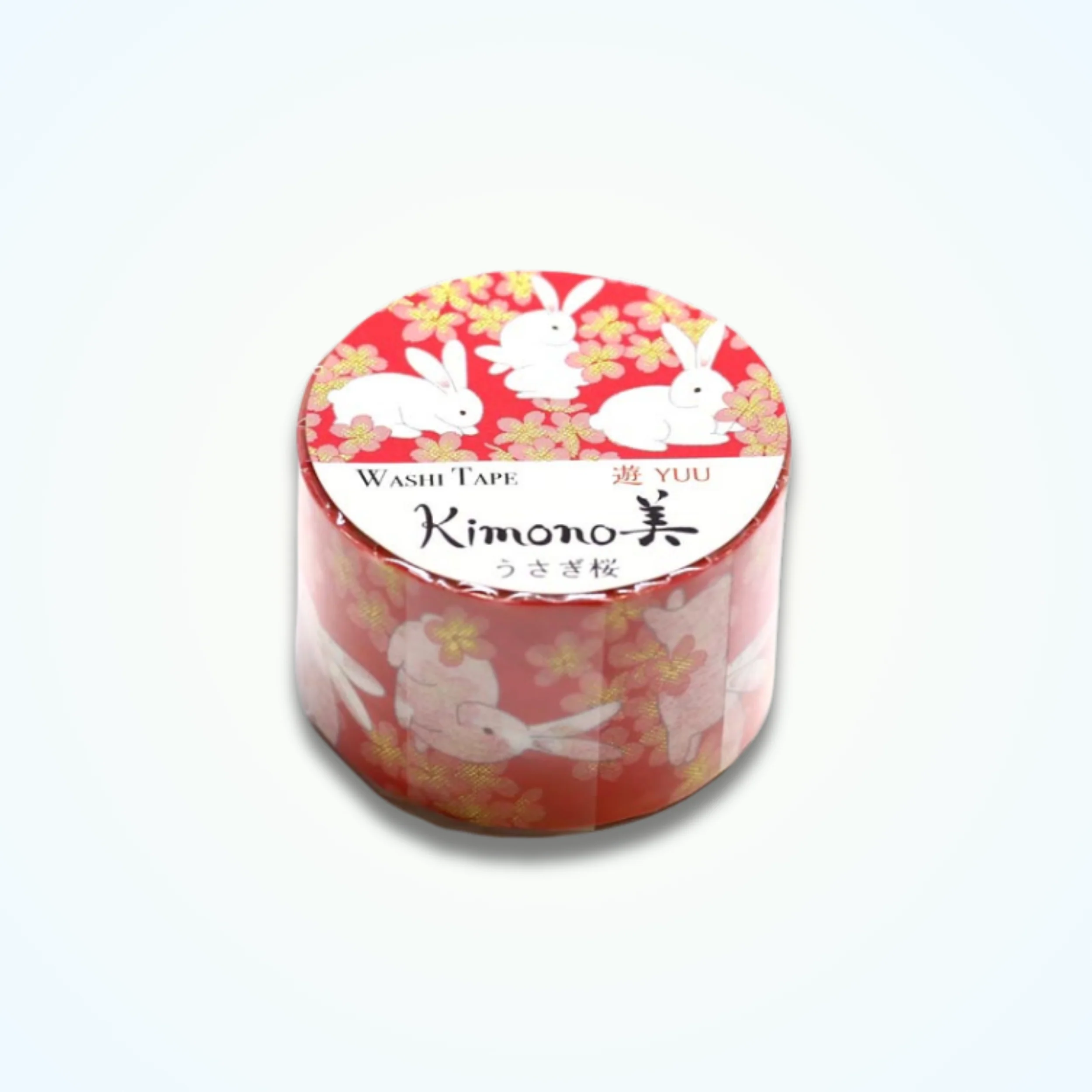 Washi Tapes - Rabbit Cherry Blossom (Large) - Kimono-bi - Image 2