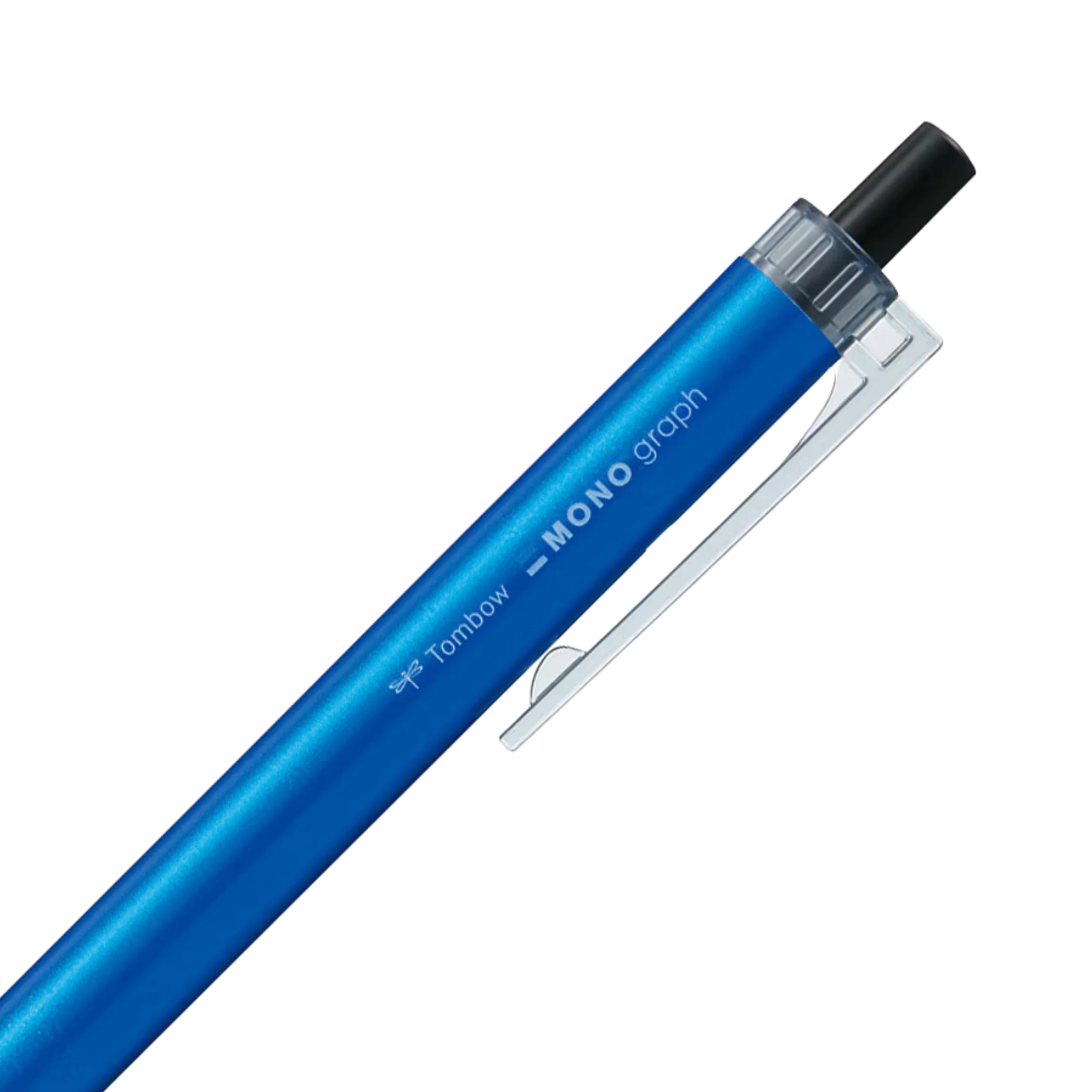 Tombow Mono Graph Black Ink Ballpoint Pen - Light Blue Shaft - 0.5mm - Image 4