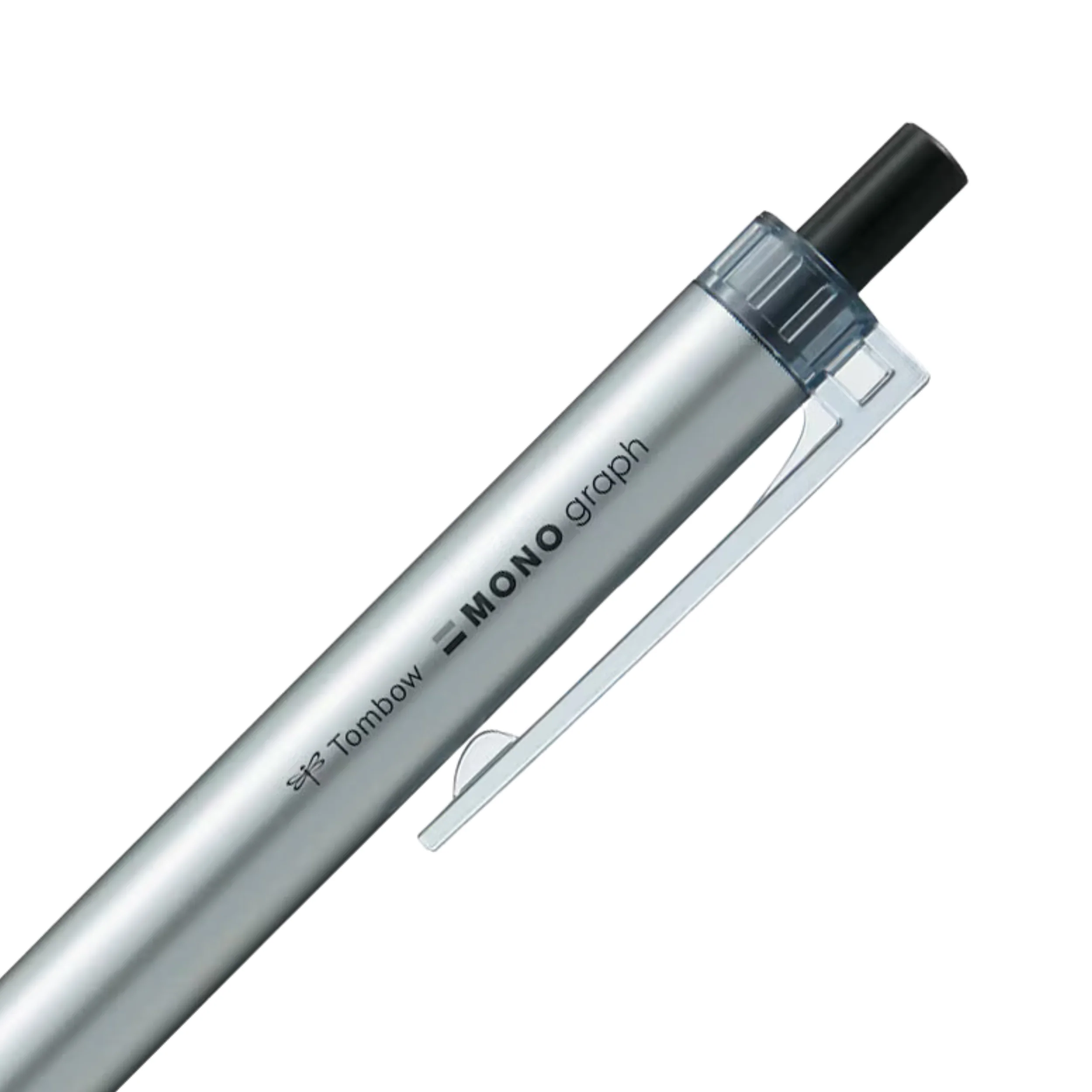 Tombow Mono Graph Black Ink Ballpoint Pen - Silver Shaft - 0.5mm - Image 4