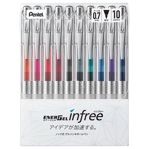 EnerGel Infree - 10 Colour Set - 0.7mm