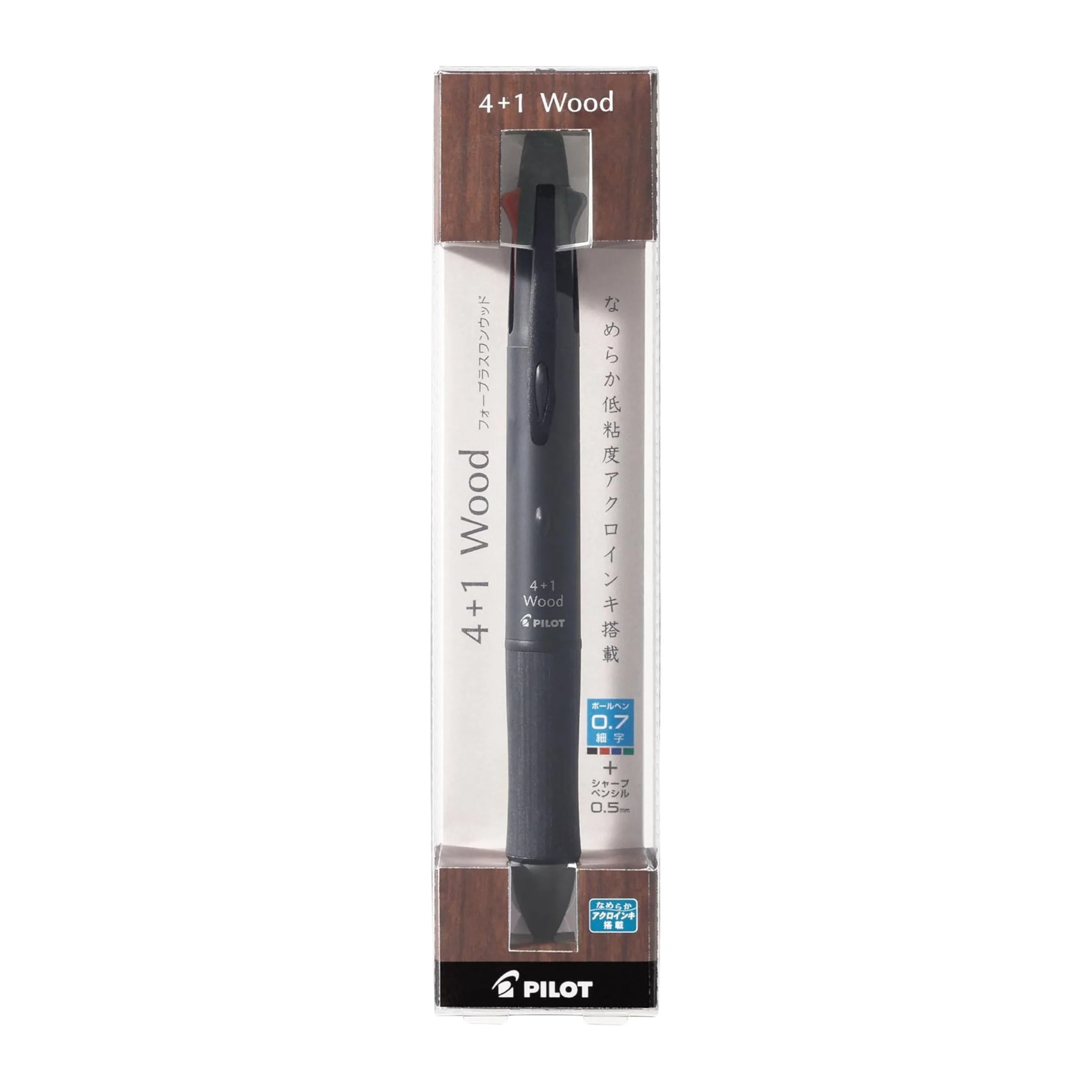 Pilot 4+1 Wood Multi Pen - Black - Image 2
