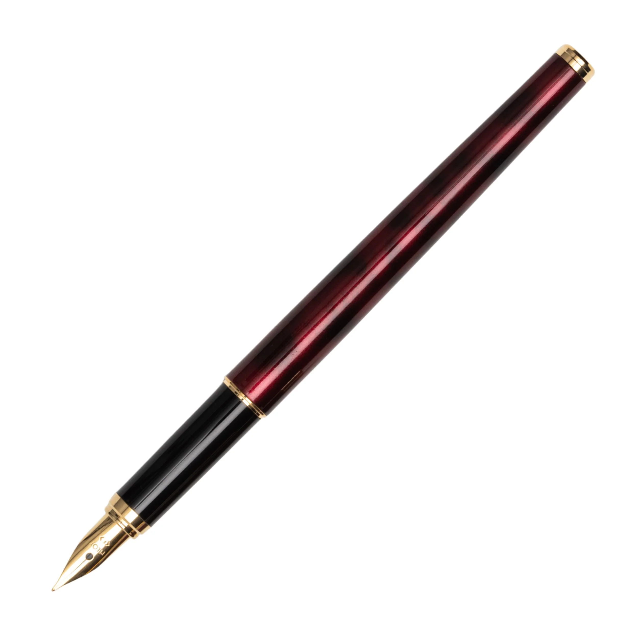 Pilot Cavalier Marbled Fountain Pen - Fine - Black & Red