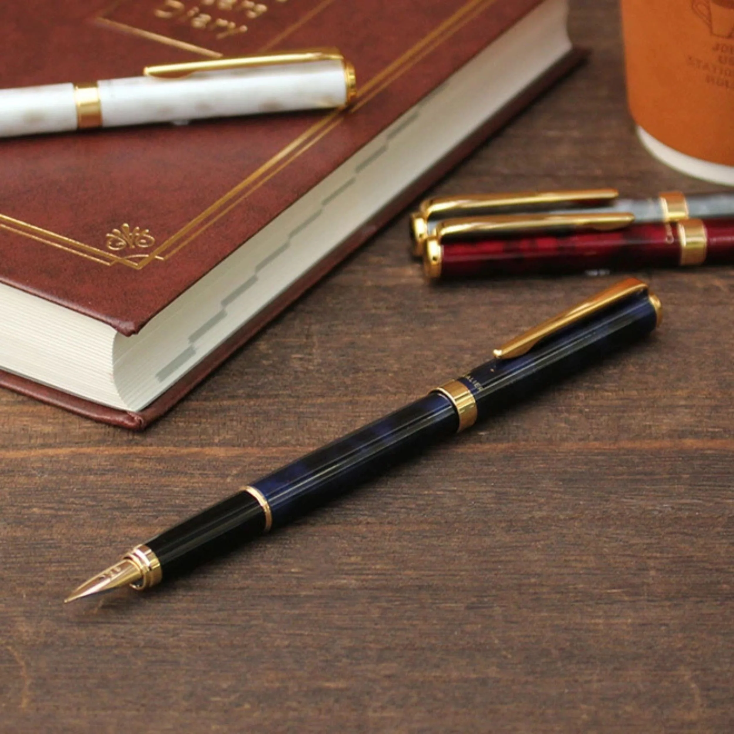 Pilot Cavalier Marbled Fountain Pen - Fine - Black & Blue - Image 5
