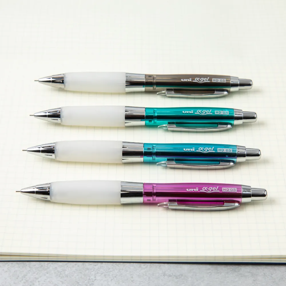 Uni alpha-gel Shaker Mechanical Pencil - Slightly Firm Grip - Chrome Black - 0.5 mm - Image 5