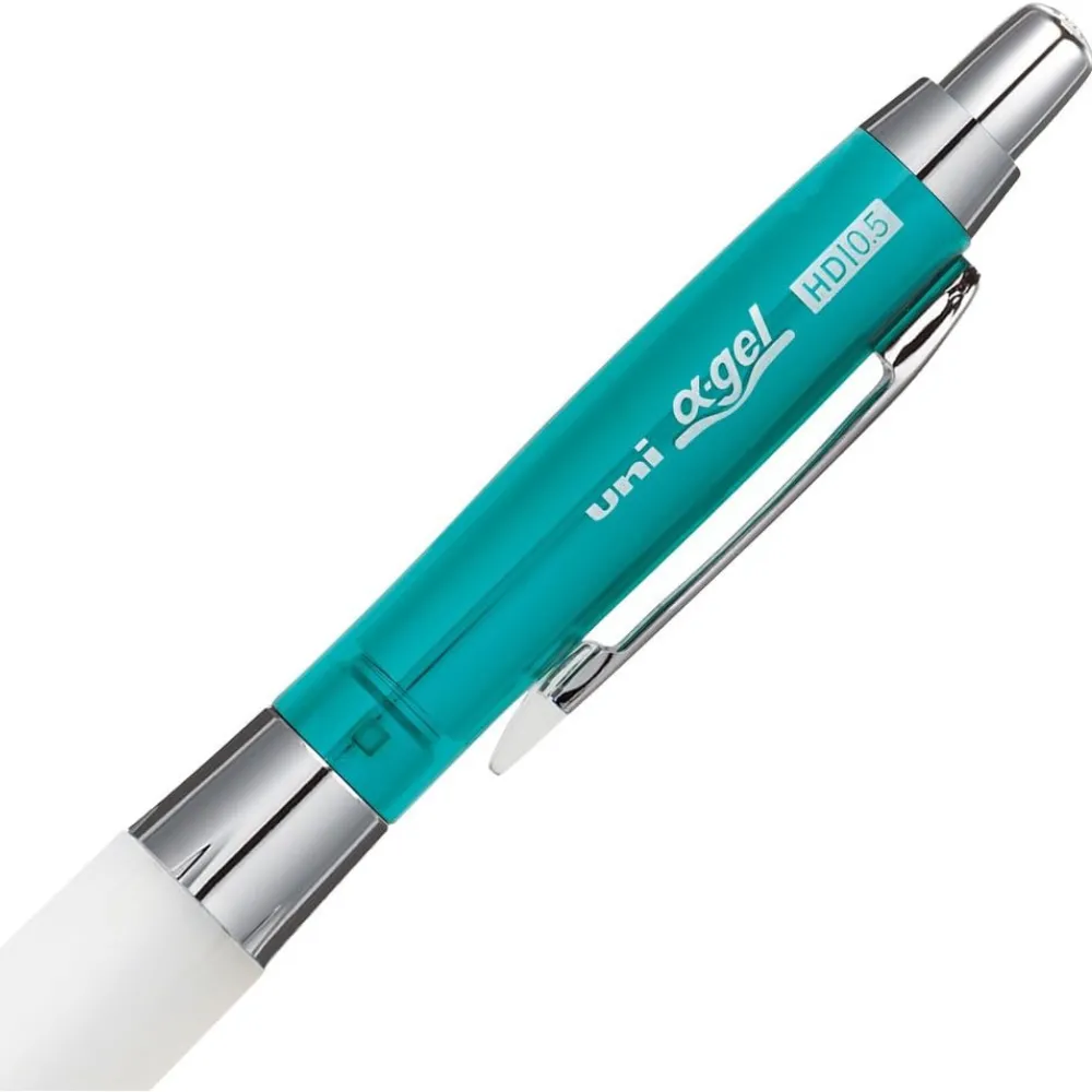 Uni alpha-gel Shaker Mechanical Pencil - Slightly Firm Grip - Chrome Green - 0.5mm - Image 4