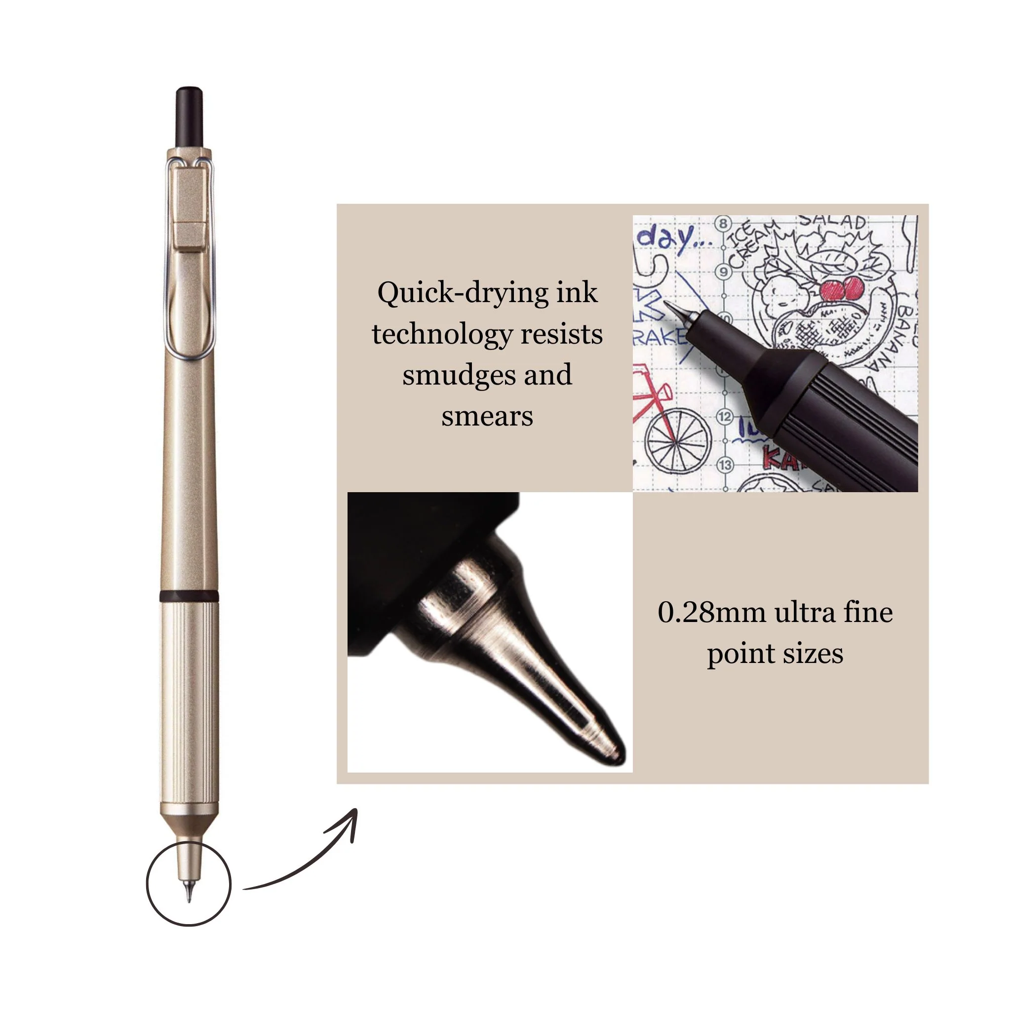 Uni Jetstream Edge 0.28 - Champagne Gold - Image 5