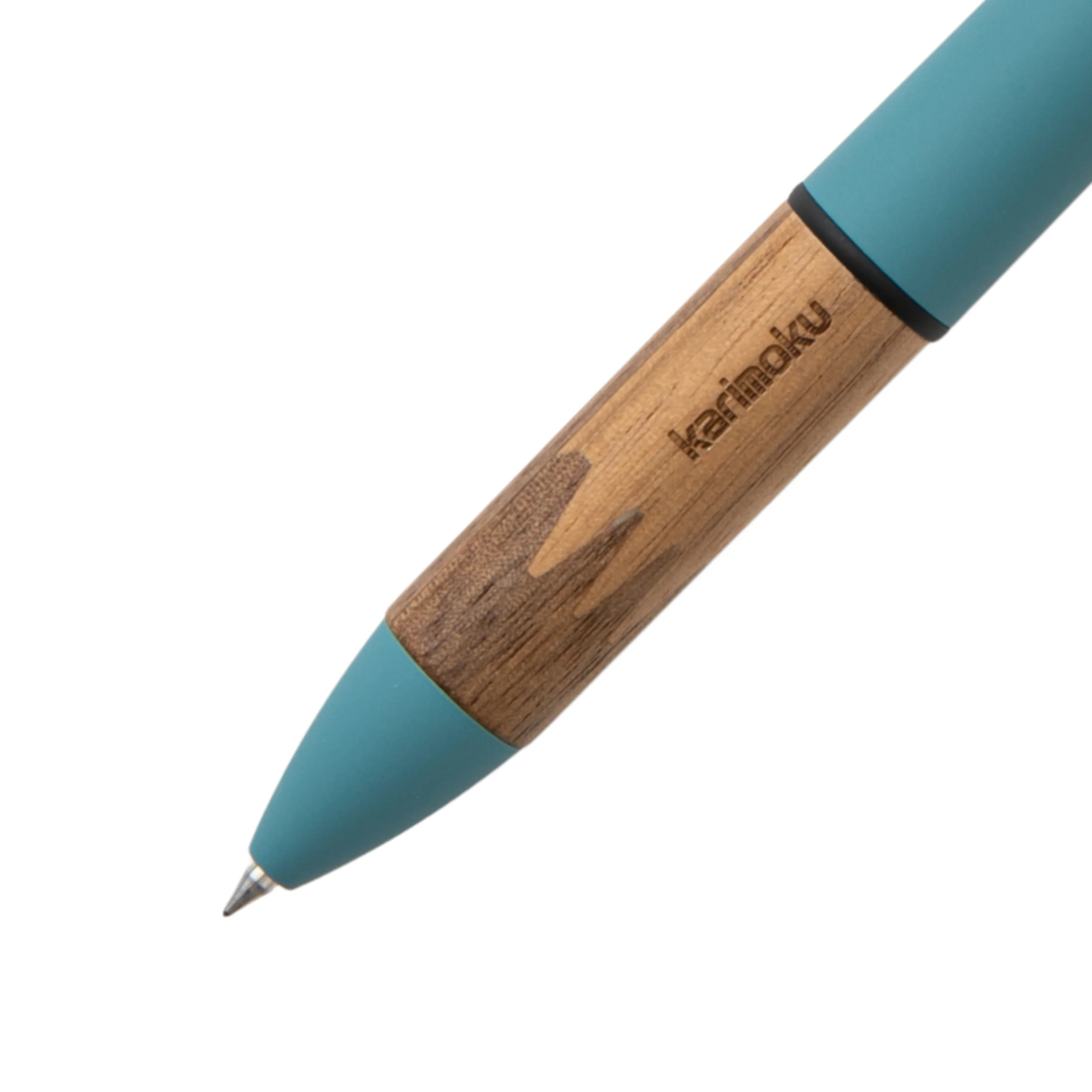 Uni Jetstream x Karimoku 4&1 - Steel Blue / Walnut - Image 3