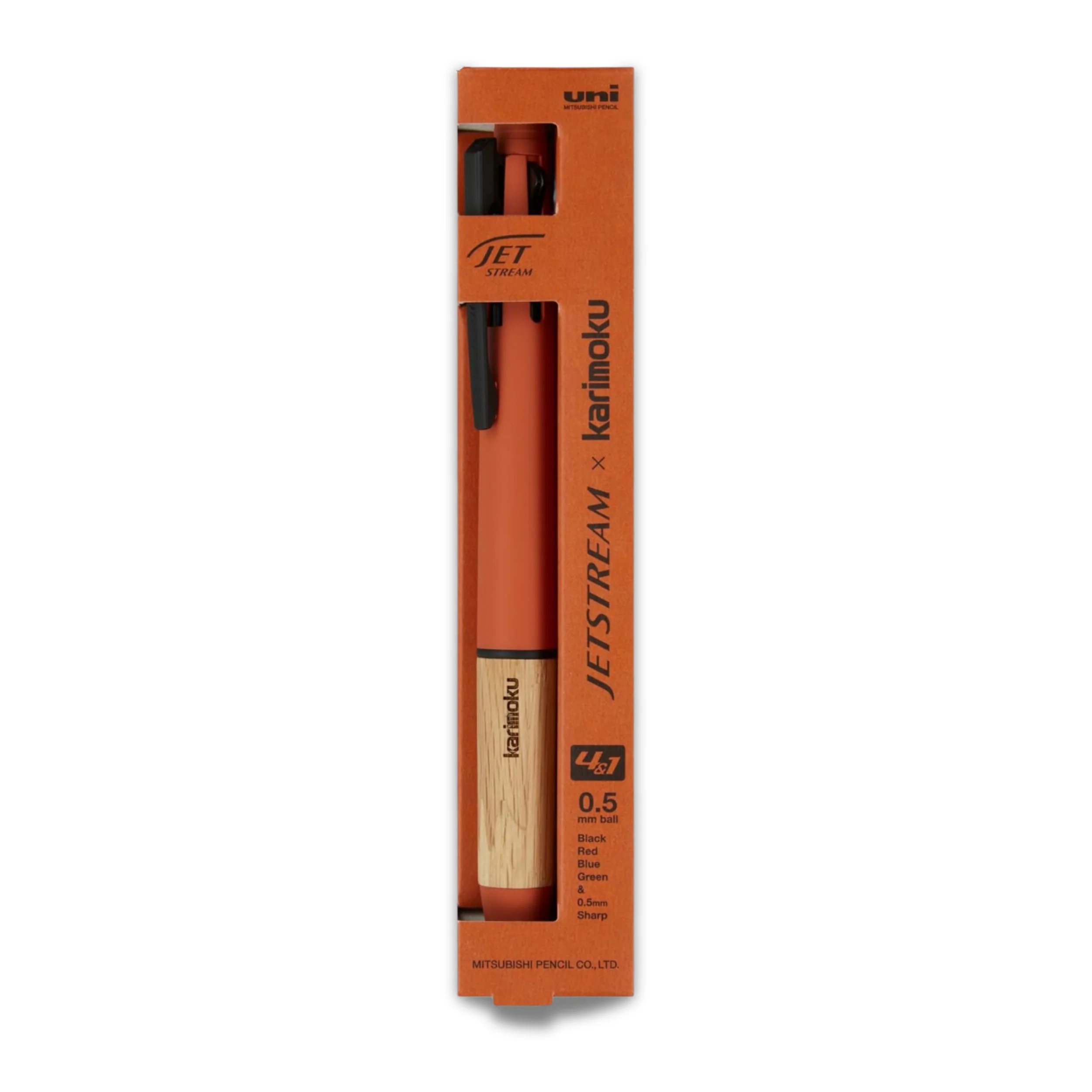 Uni Jetstream x Karimoku 4&1 - Sunset Orange / Walnut - Image 2
