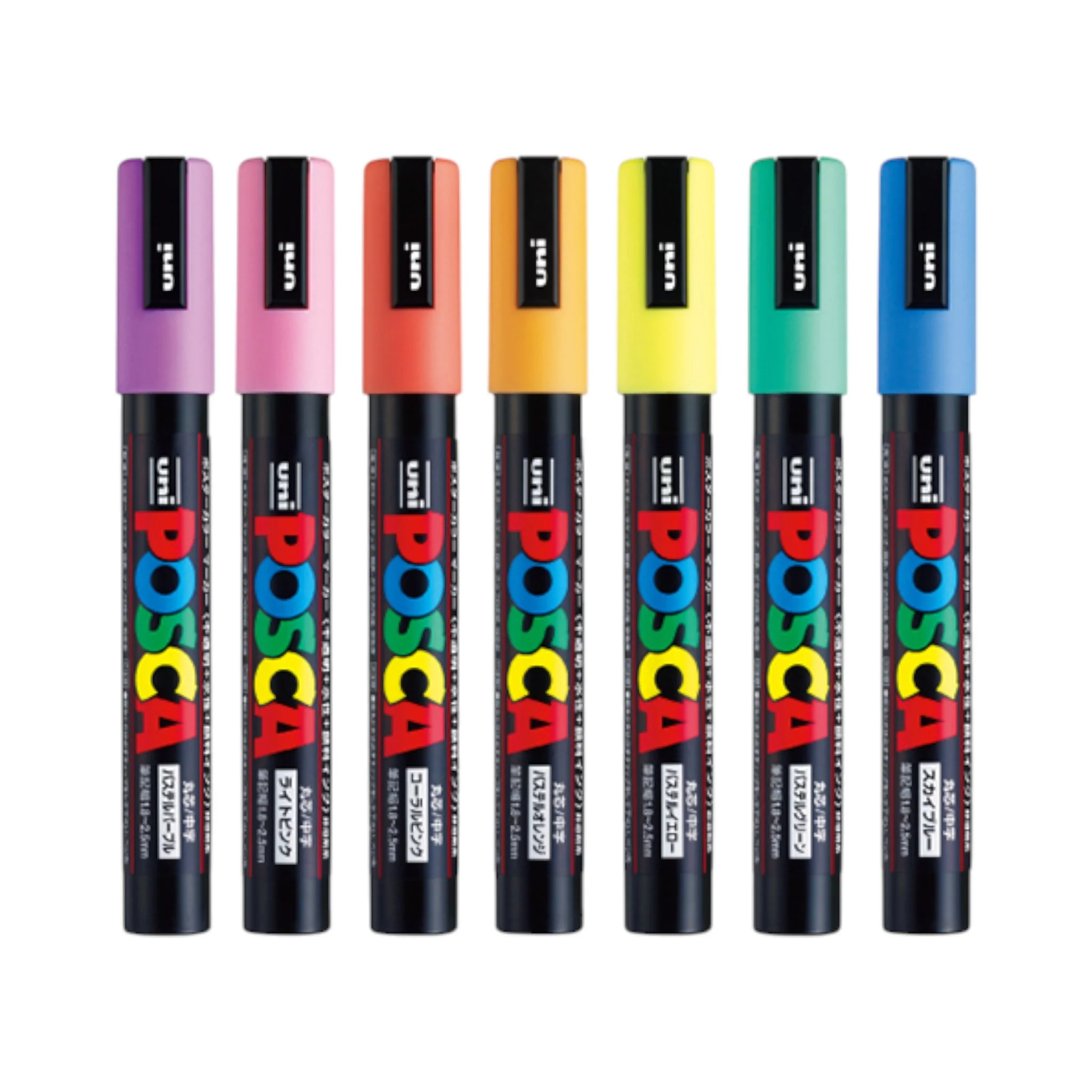Uni Posca Paint Marker PC-5M - Natural Colors - 7 Colors Set - Image 2
