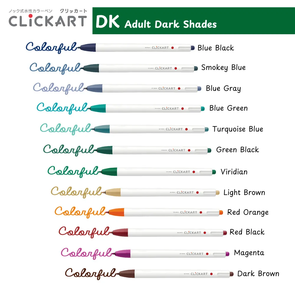 Zebra Clickart Marker Set - Dark shades - 12 colors - Image 3