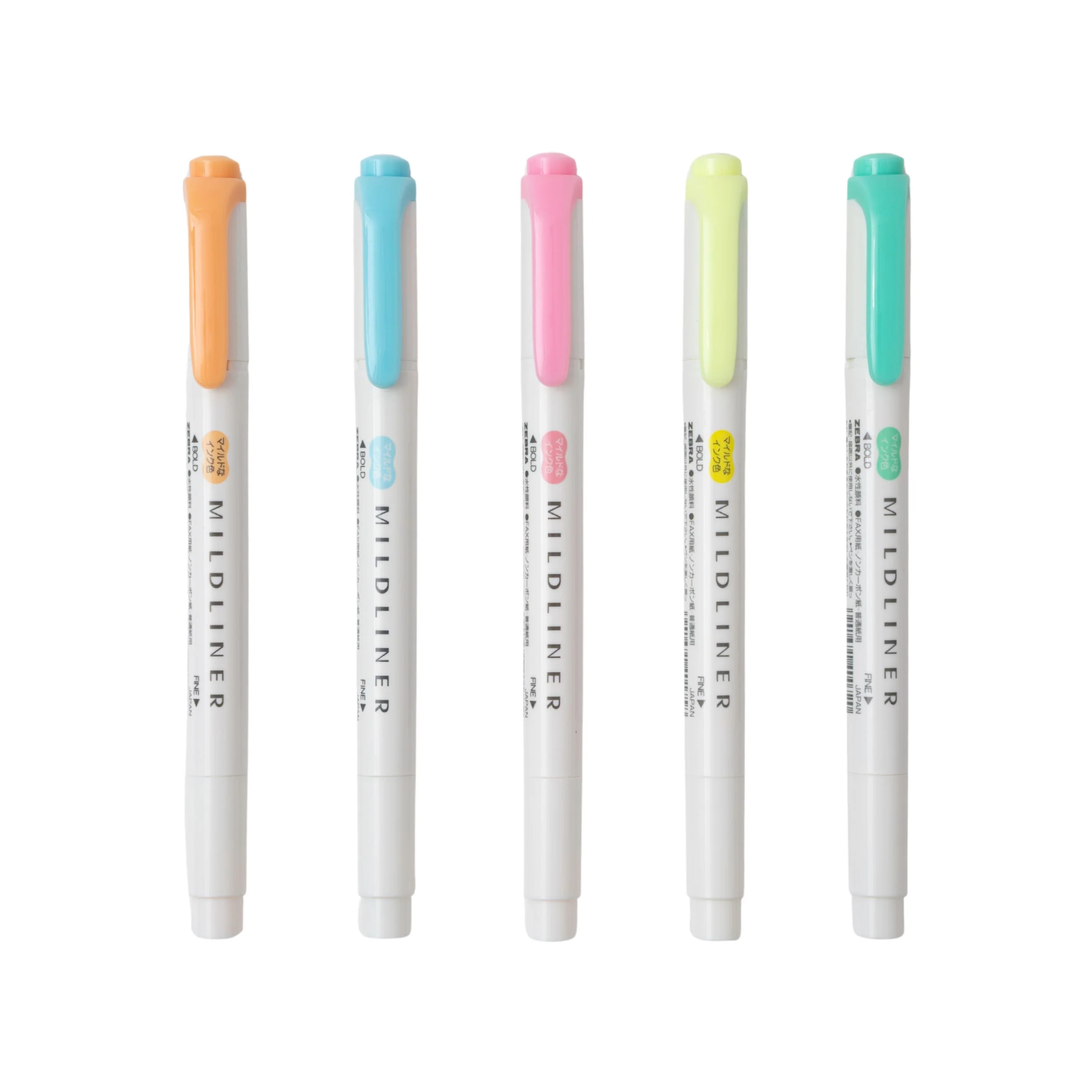 Zebra Mildliner - Slightly Fluorescent - 5 x Double Sided Highlighter Set - Image 4