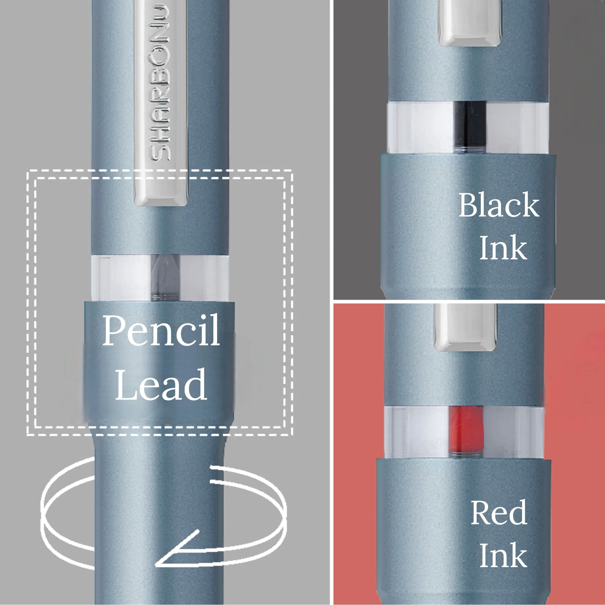 Zebra Sharbo Nu Multi Pen 0.7 - Blue Gray - Image 5